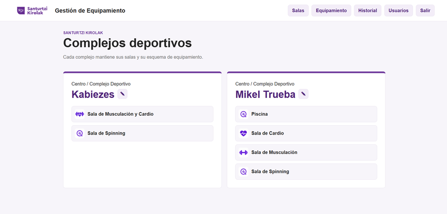 Kirolak equipment management system