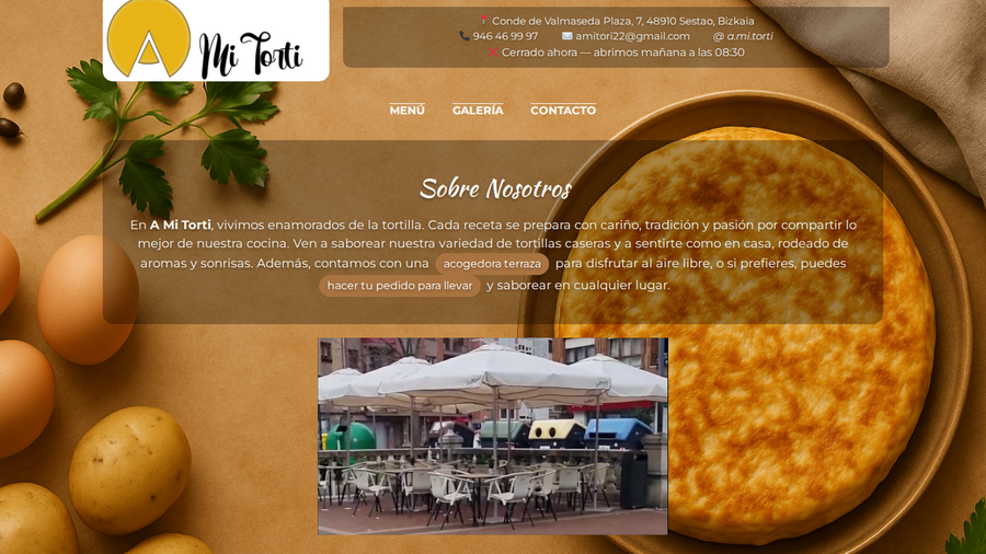 Mi Torti cafe website
